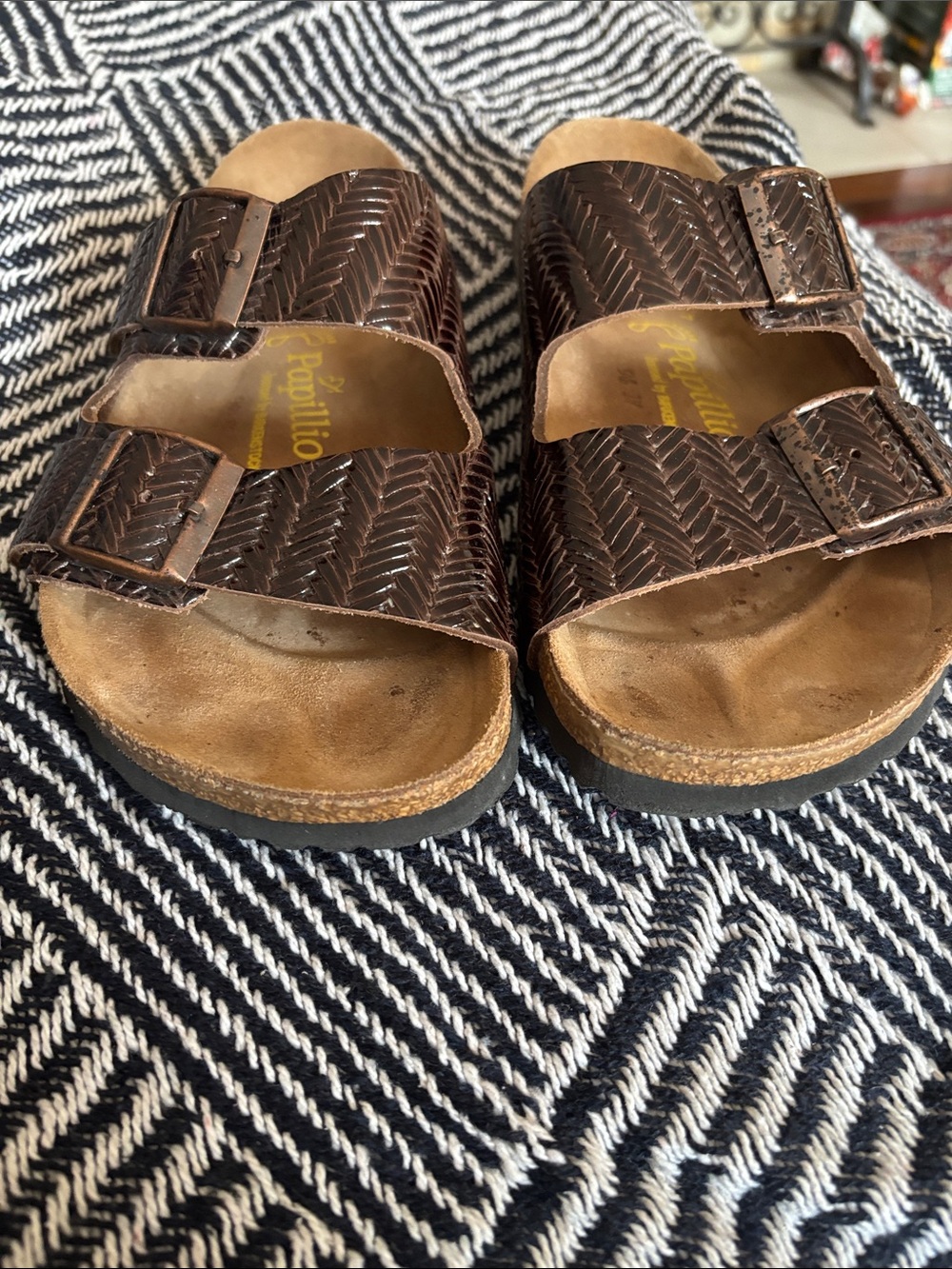 Papillio by Birkenstock Women’s Dark Brown Double-Buckle Slide Sandals - Picture 3 of 4
